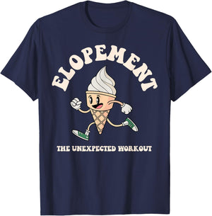 Elopement The Unexpected Workout Retro Autism ABA Therapist T-Shirt - T-Shirt | Navy