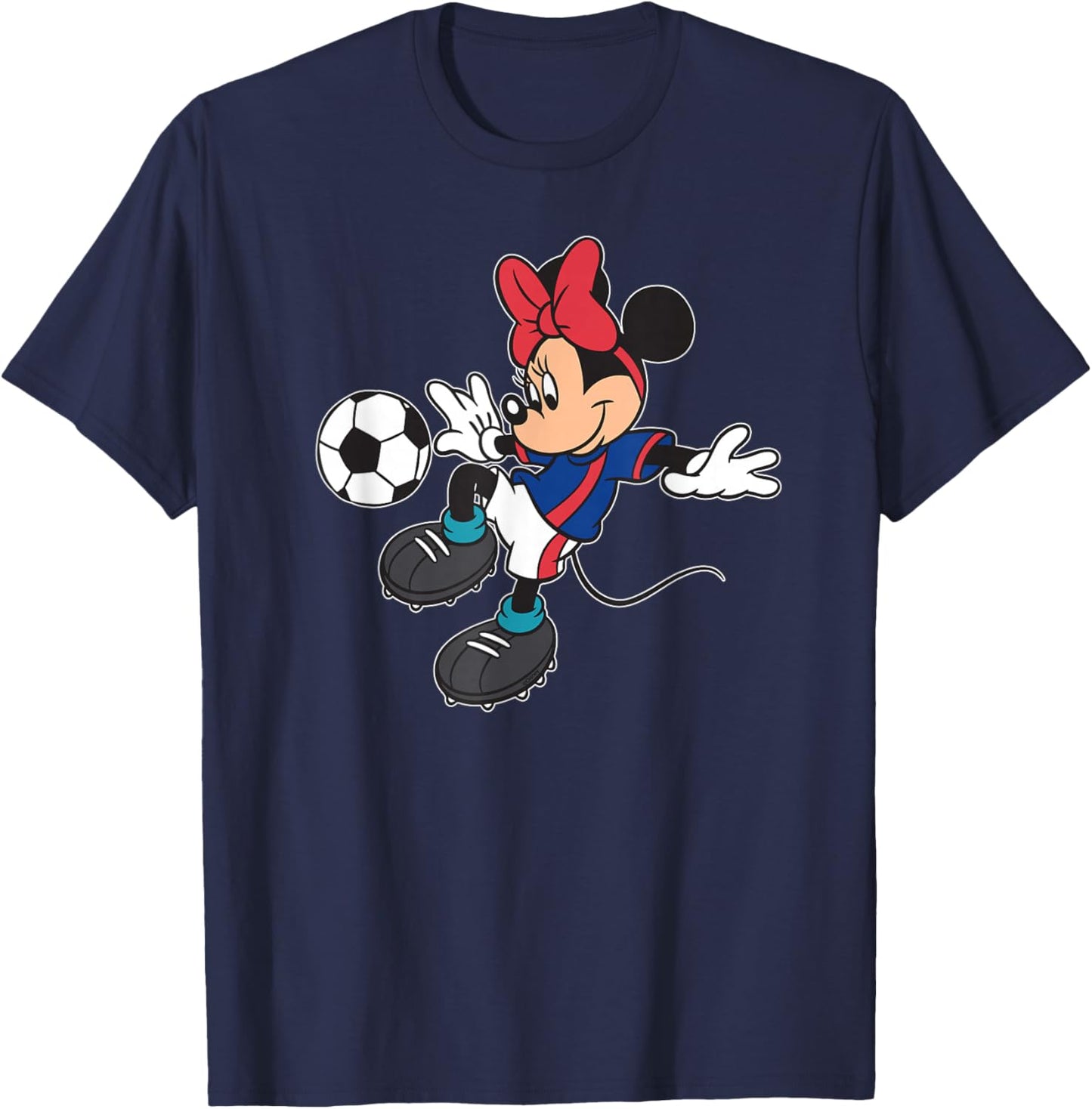 Disney Sports Minnie Mouse Soccer Team Player Football T-Shirt - T-Shirt | Navy