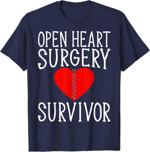 Open Heart Surgery Survivor - Heart Fighter T-Shirt - T-Shirt | Navy