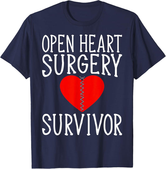 Open Heart Surgery Survivor - Heart Fighter T-Shirt - T-Shirt | Navy