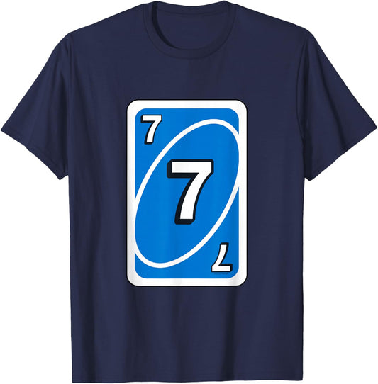 UNO Halloween Blue 7" Card T-Shirt - T-Shirt | Navy