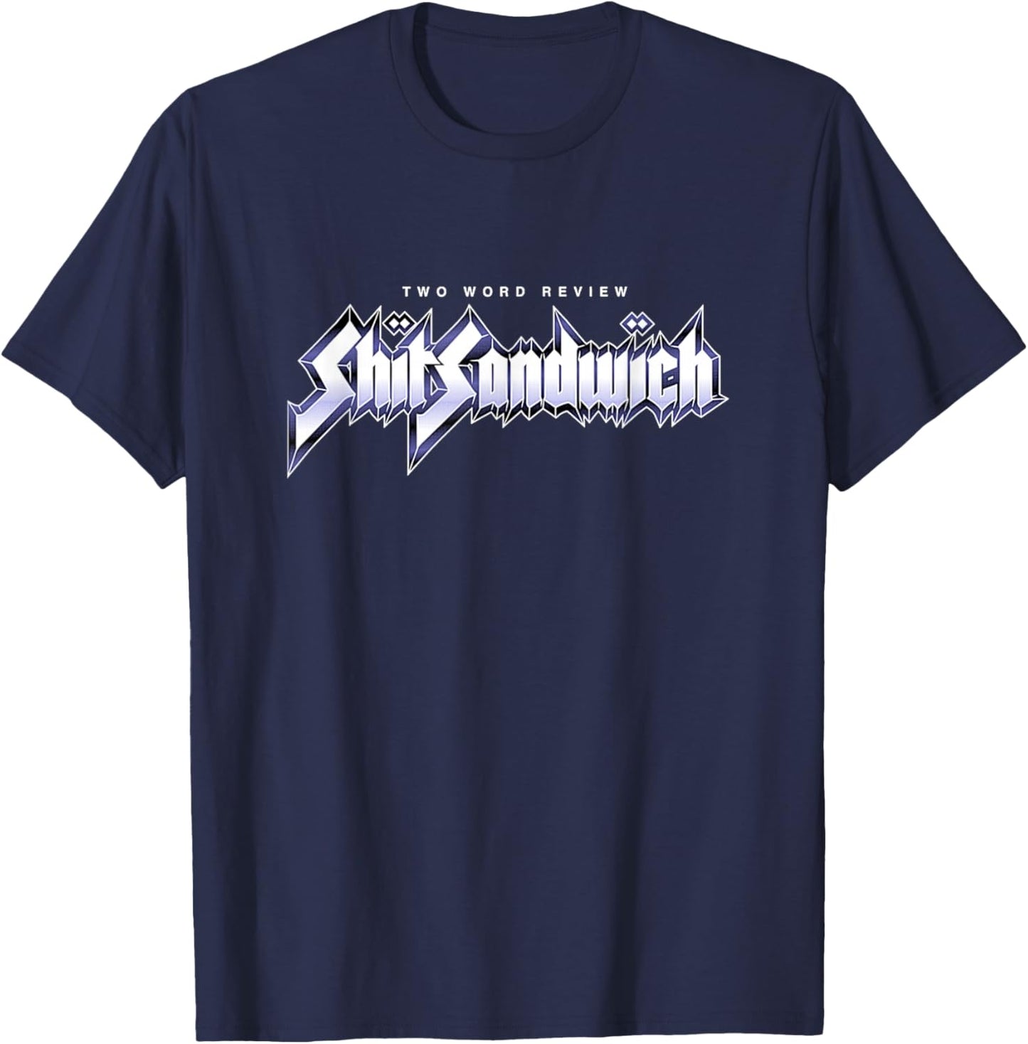 Vintage Retro Shark Sandwich Funny Heavy Metal Dad Joke T-Shirt - T-Shirt | Navy