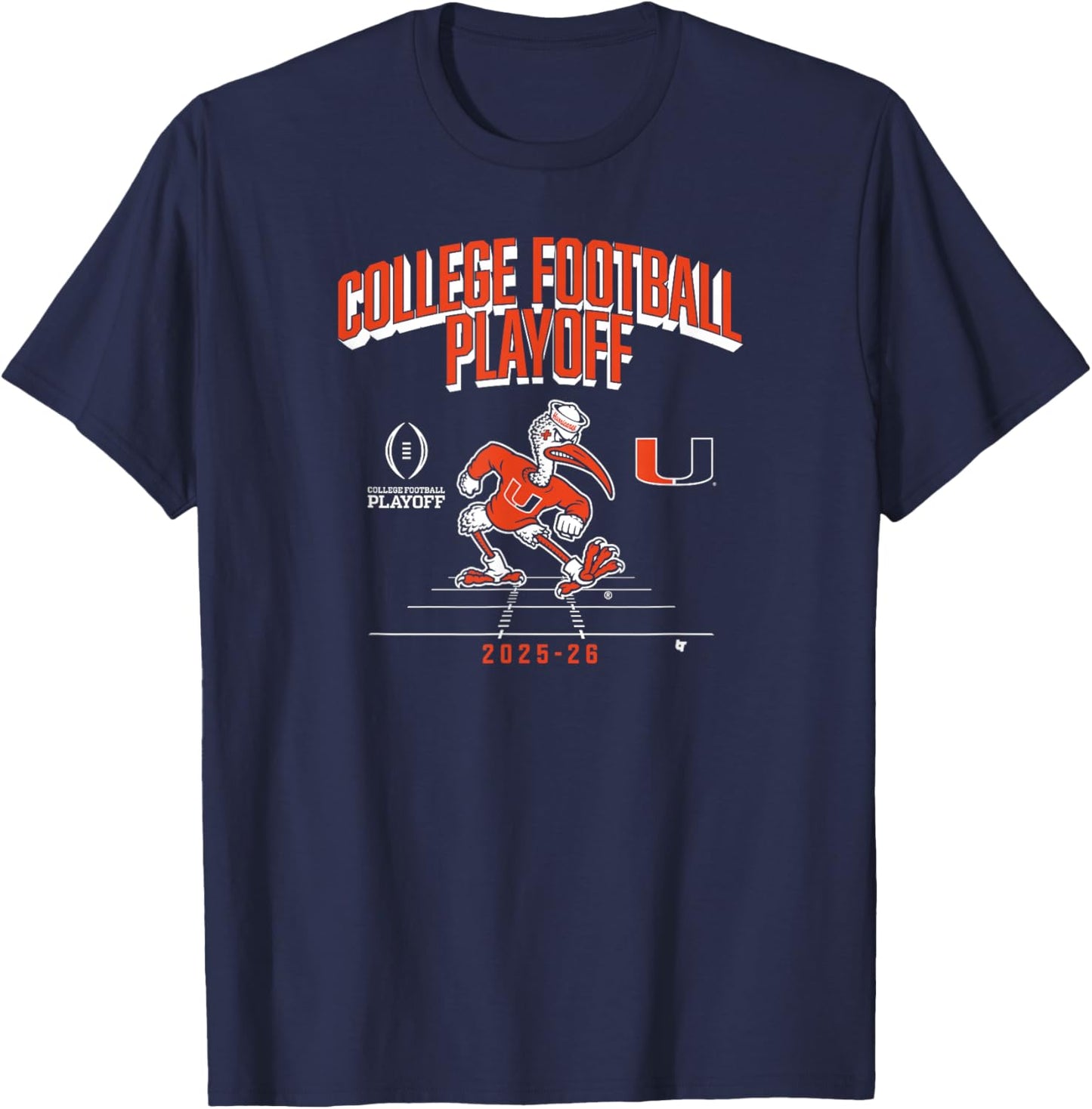 Miami Hurricanes College Football Playoff Mascot 2025 T-Shirt - T-Shirt | Navy