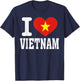 I Love Vietnam Heart Souvenir Lovers Pride Travel T-Shirt - T-Shirt | Navy