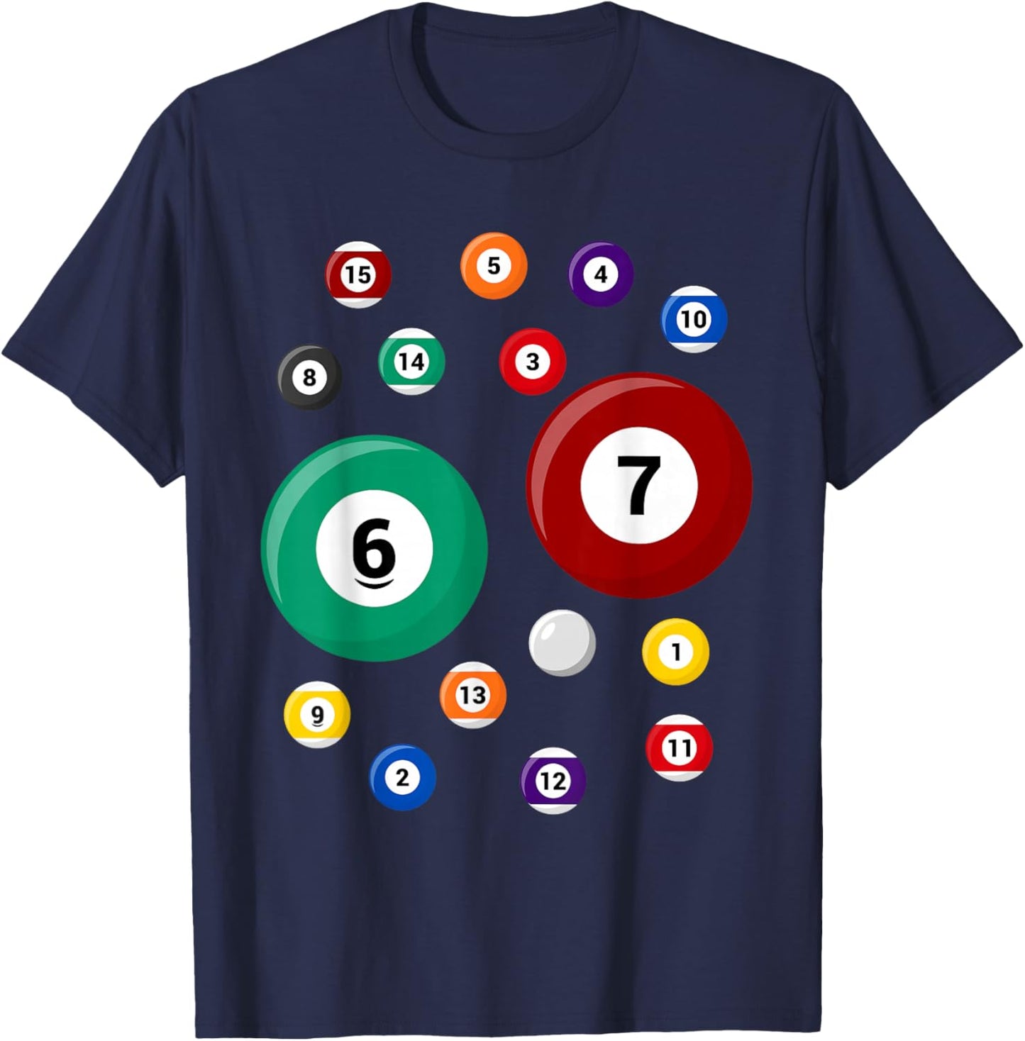 Funny 67 Meme Six Seven Pool Ball Billiard Lover Gen Alpha T-Shirt - T-Shirt | Navy