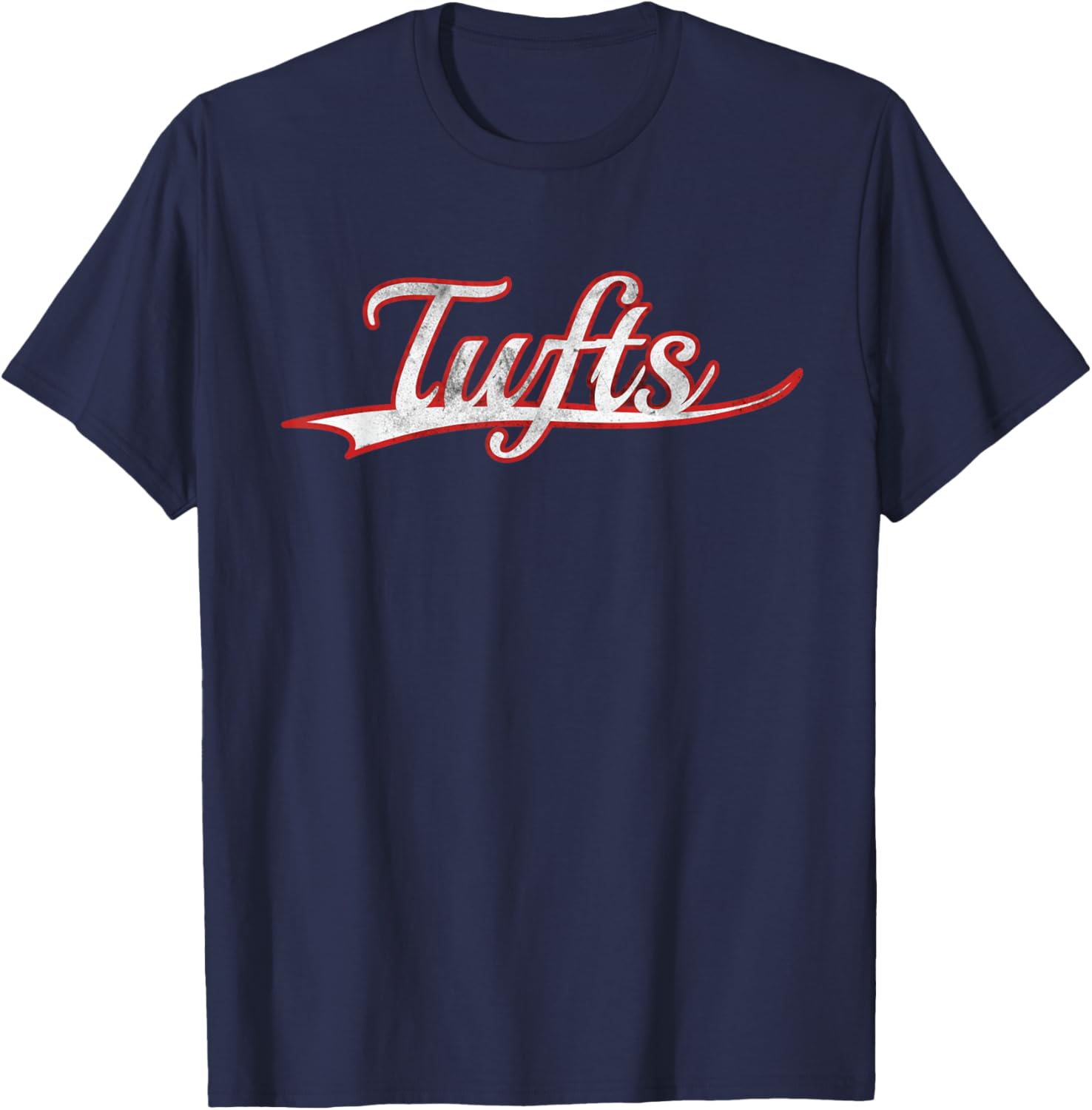 Tufts Boston Area Medford Vintage Varsity Throwback Style T-Shirt - T-Shirt | Navy