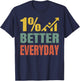 Motivational Quote One Percent 1% Better Everyday Men Women T-Shirt - T-Shirt | Navy