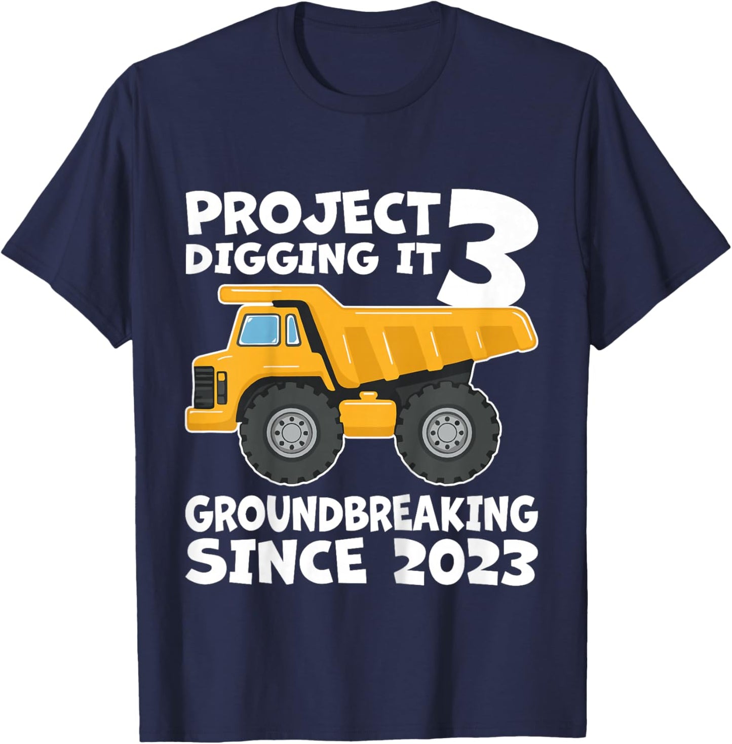 Kids Project 3 Digging it 3rd Birthday boy 3 Years Old T-Shirt - T-Shirt | Navy