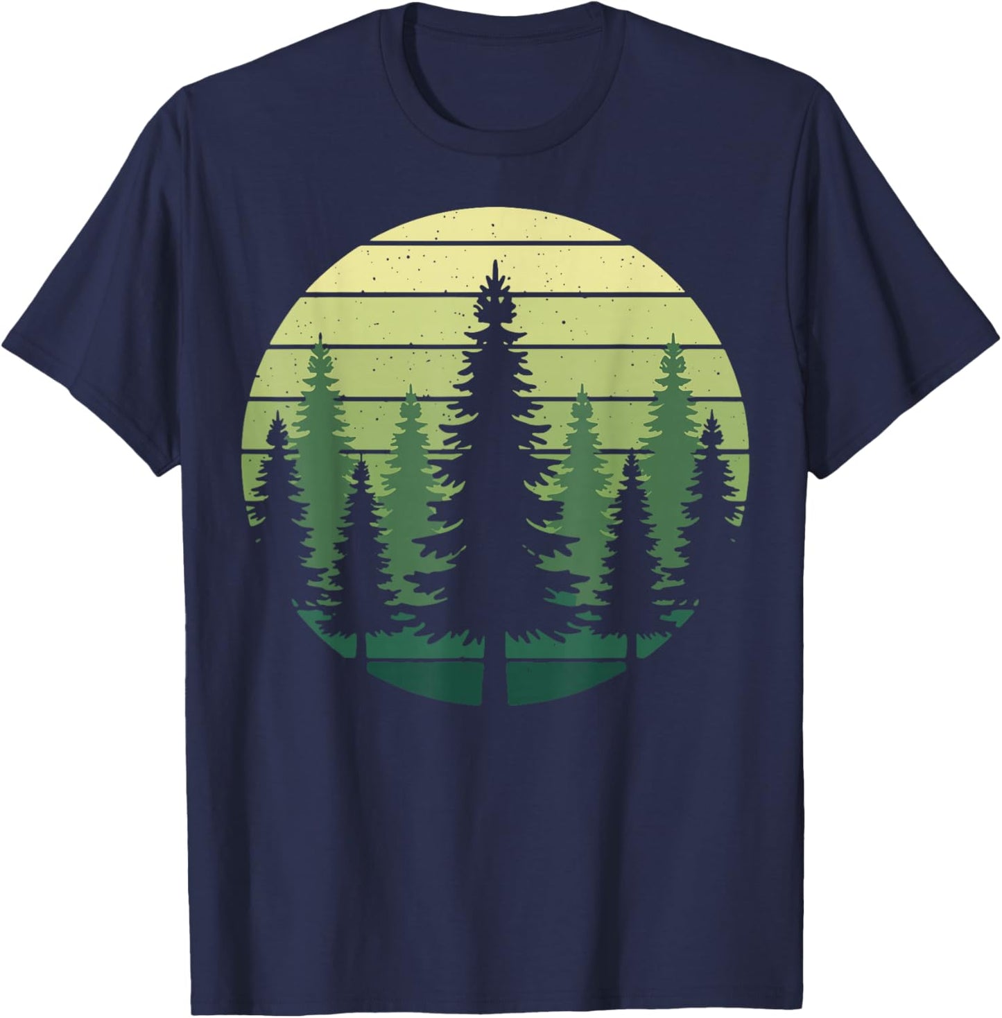 Forest Retro Nature Wildlife Outdoor T-Shirt - T-Shirt | Navy