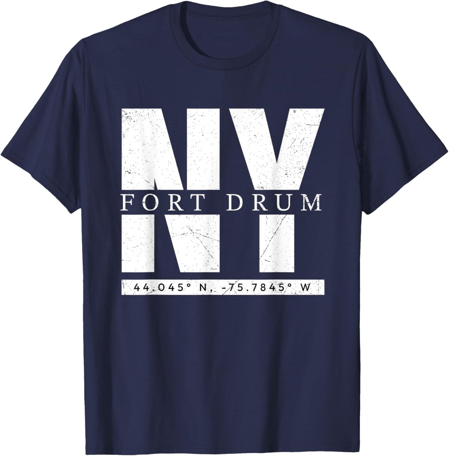 Fort Drum, NY Retro Urban Style Coordinates T-Shirt - T-Shirt | Navy