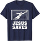 Christian Jesus Saves Soccer Goalkeeper Faith Inspirational T-Shirt - T-Shirt | Navy