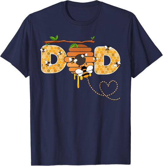 Dad Bee 1st Birthday Beekeeping Matching Family T-Shirt - T-Shirt | Navy
