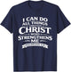 Philippians 4:13 Bible Verse Christian T-Shirt - T-Shirt | Navy