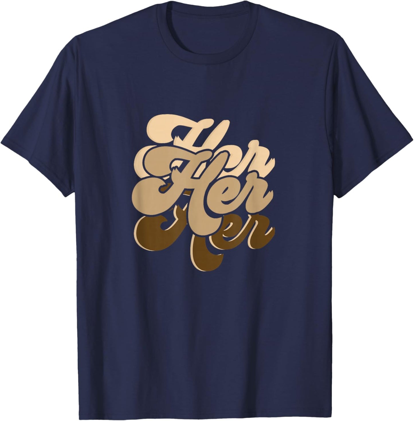 Tan Her Color Graphic T-Shirt - T-Shirt | Navy