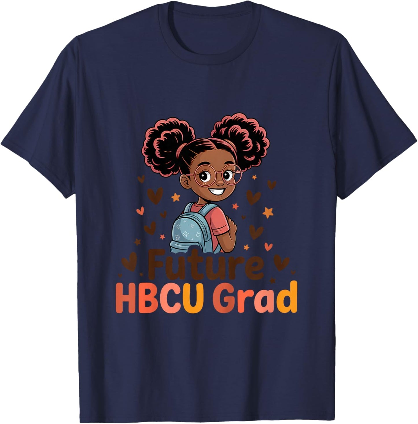 Future HBCU Grad Black Girl Kids Graduation History Month T-Shirt - T-Shirt | Navy