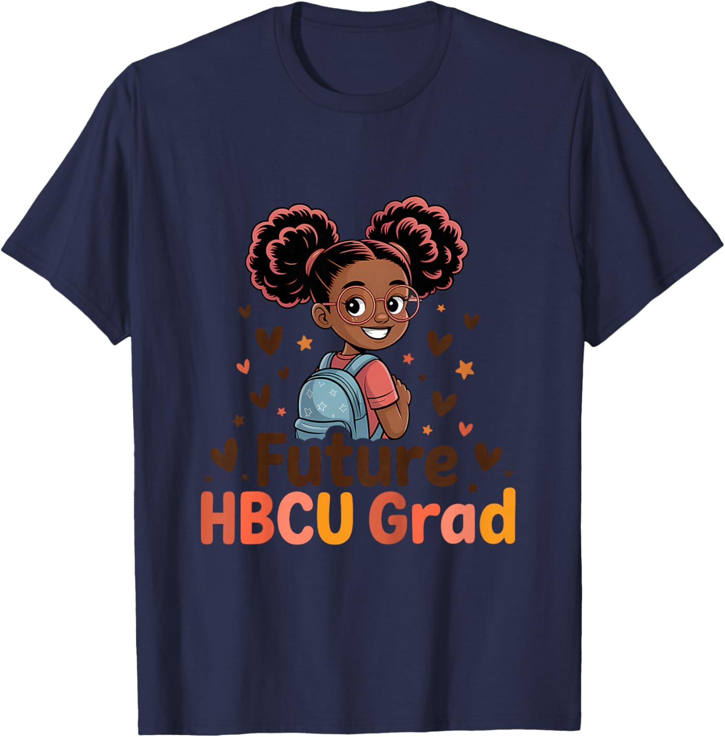 Future HBCU Grad Black Girl Kids Graduation History Month T-Shirt - T-Shirt | Navy