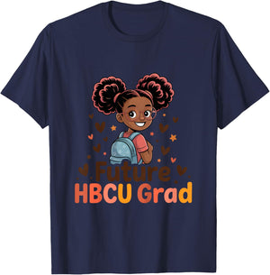 Future HBCU Grad Black Girl Kids Graduation History Month T-Shirt - T-Shirt | Navy