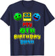 My 8th Birthday Dash Video Game Theme Kids 8 Party Geometry T-Shirt - T-Shirt | Navy
