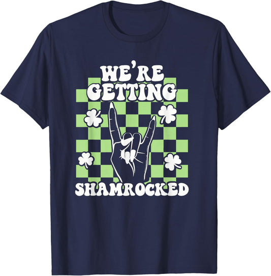 We're Getting Shamrocked St Patricks Day Bachelorette Party T-Shirt - T-Shirt | Navy