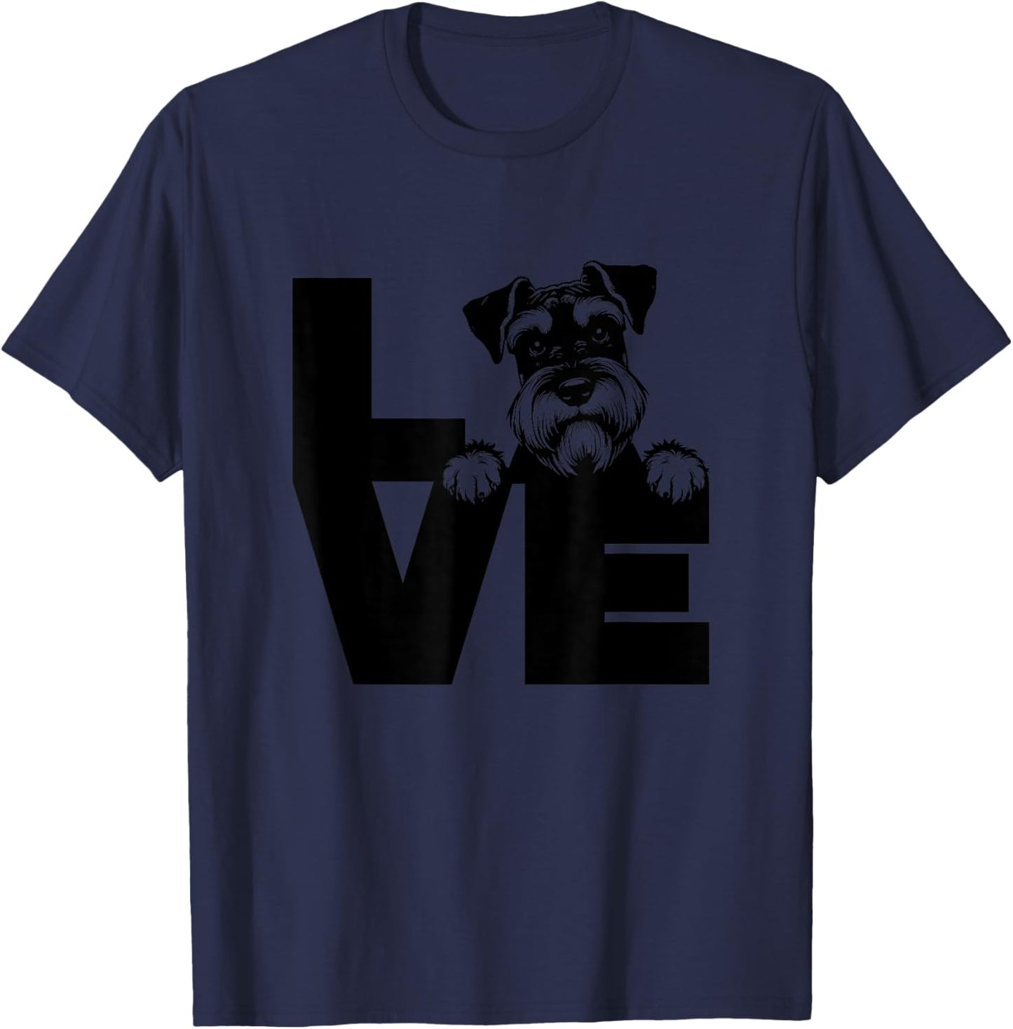 Love Miniature Schnauzer Dog T-Shirt - T-Shirt | Navy