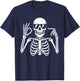 67 Skeleton Funny Six Seven Gen Alpha Halloween Meme T-Shirt - T-Shirt | Navy