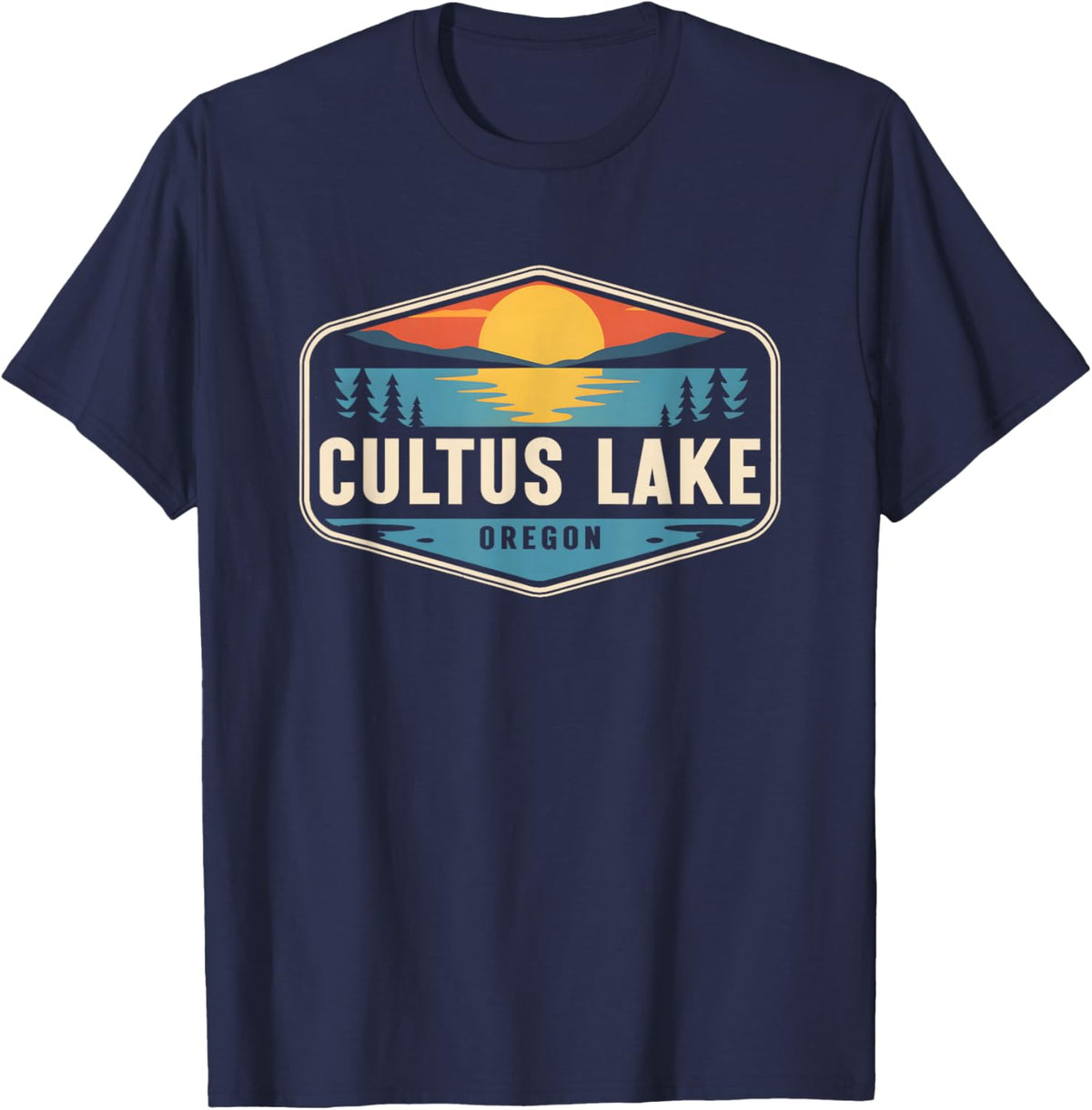 Cultus Lake Oregon Outdoors Vintage T-Shirt - T-Shirt | Navy