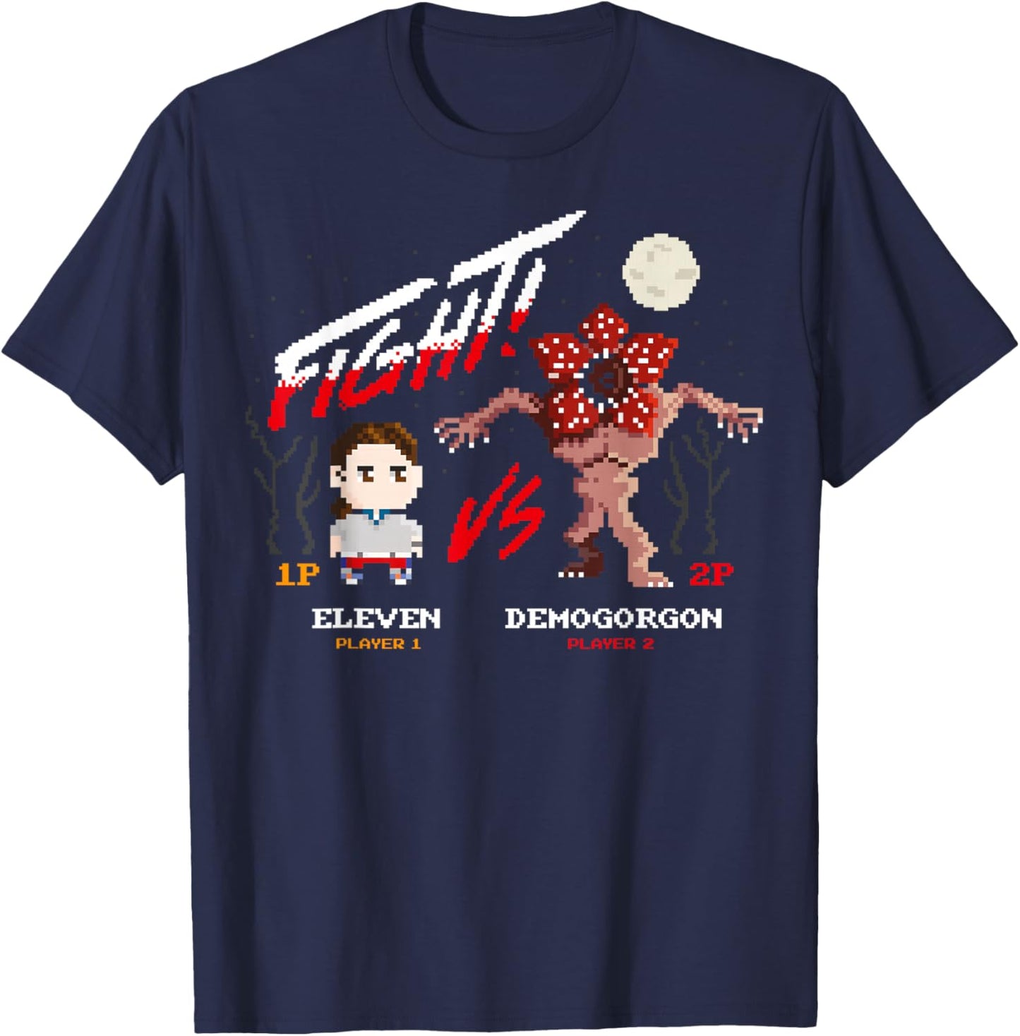 Stranger Things Season 5 Eleven VS Demogorgon Game Fight T-Shirt - T-Shirt | Navy