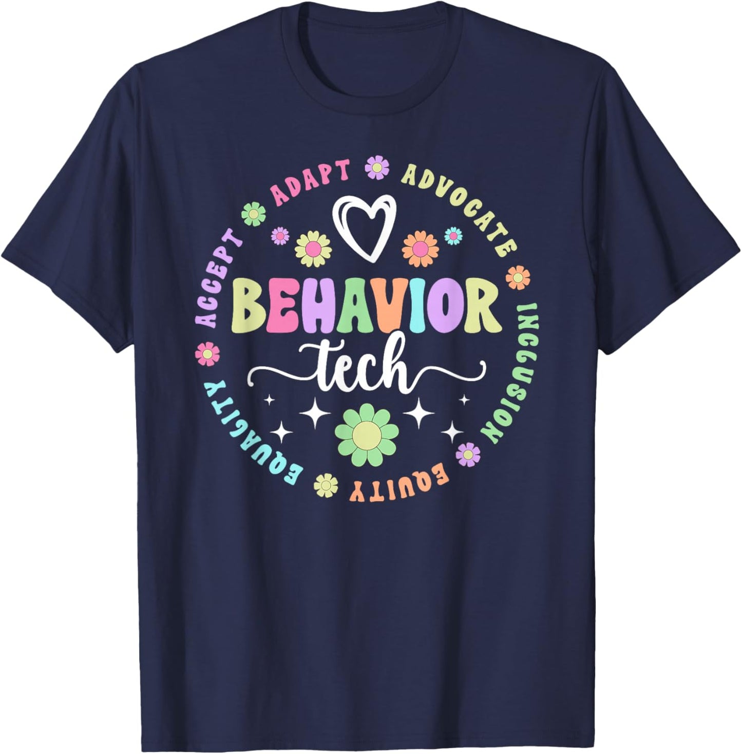 Behavior Tech Appreciation Circle Behavioral Technician T-Shirt - T-Shirt | Navy