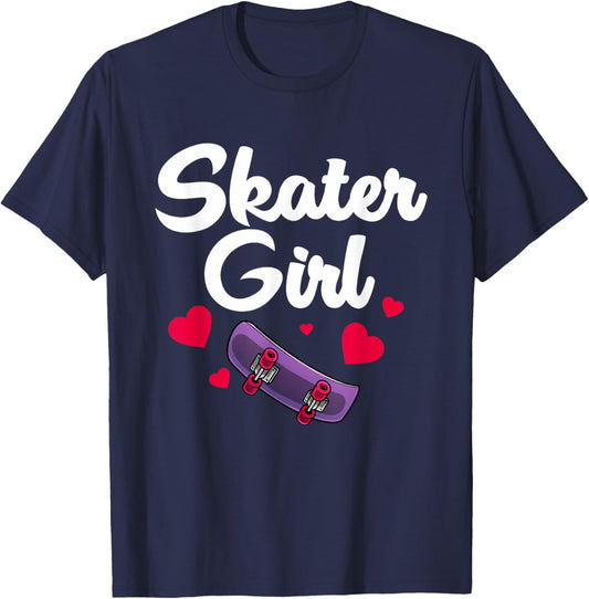 Skateboard Design for Girls Women Skateboarding Skateboarder T-Shirt - T-Shirt | Navy