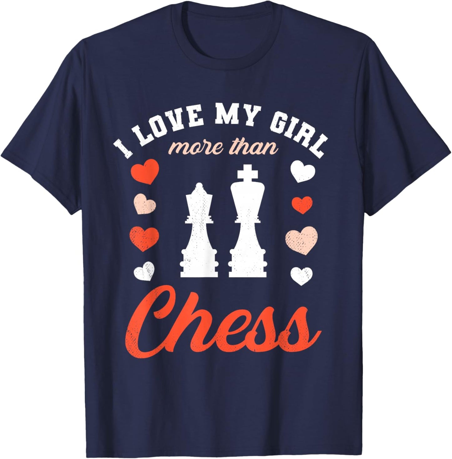 Love My Girl Valentine's Day Chess Boyfriend T-Shirt - T-Shirt | Navy