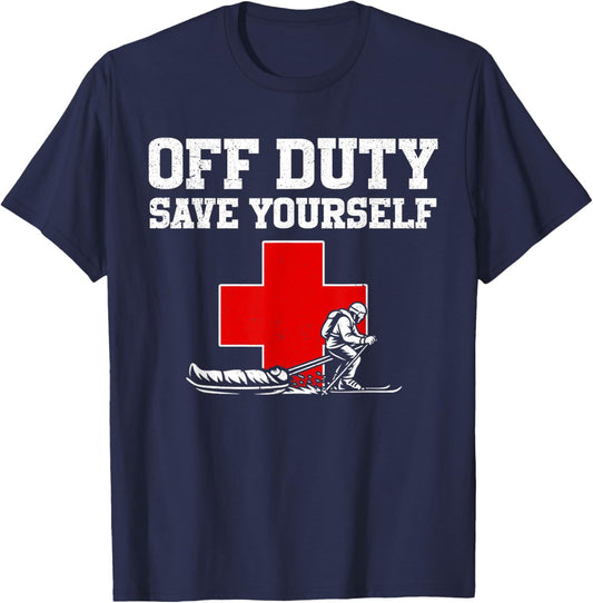 Ski Patrol Funny Mountain Rescue T-Shirt - T-Shirt | Navy