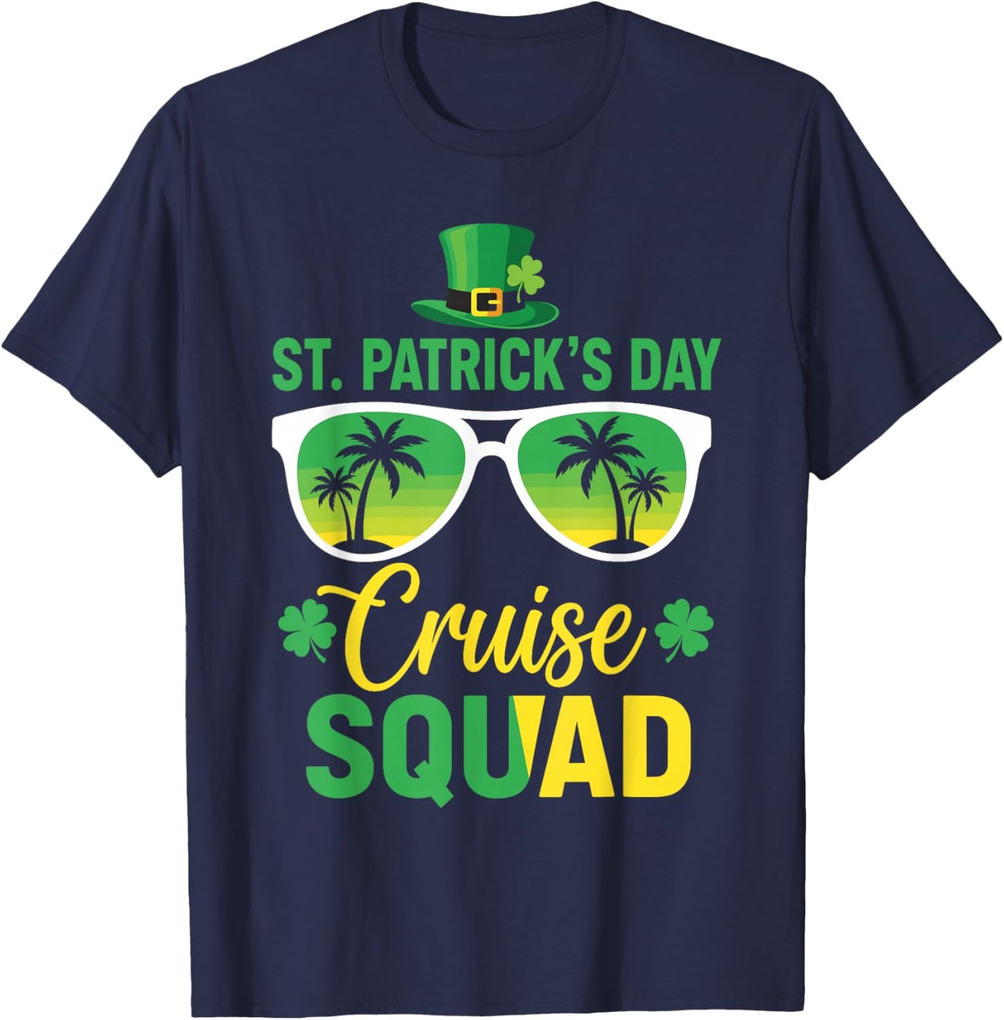 St Patrick's Day Cruise 2026 Lucky Island Vibes Squad T-Shirt - T-Shirt | Navy
