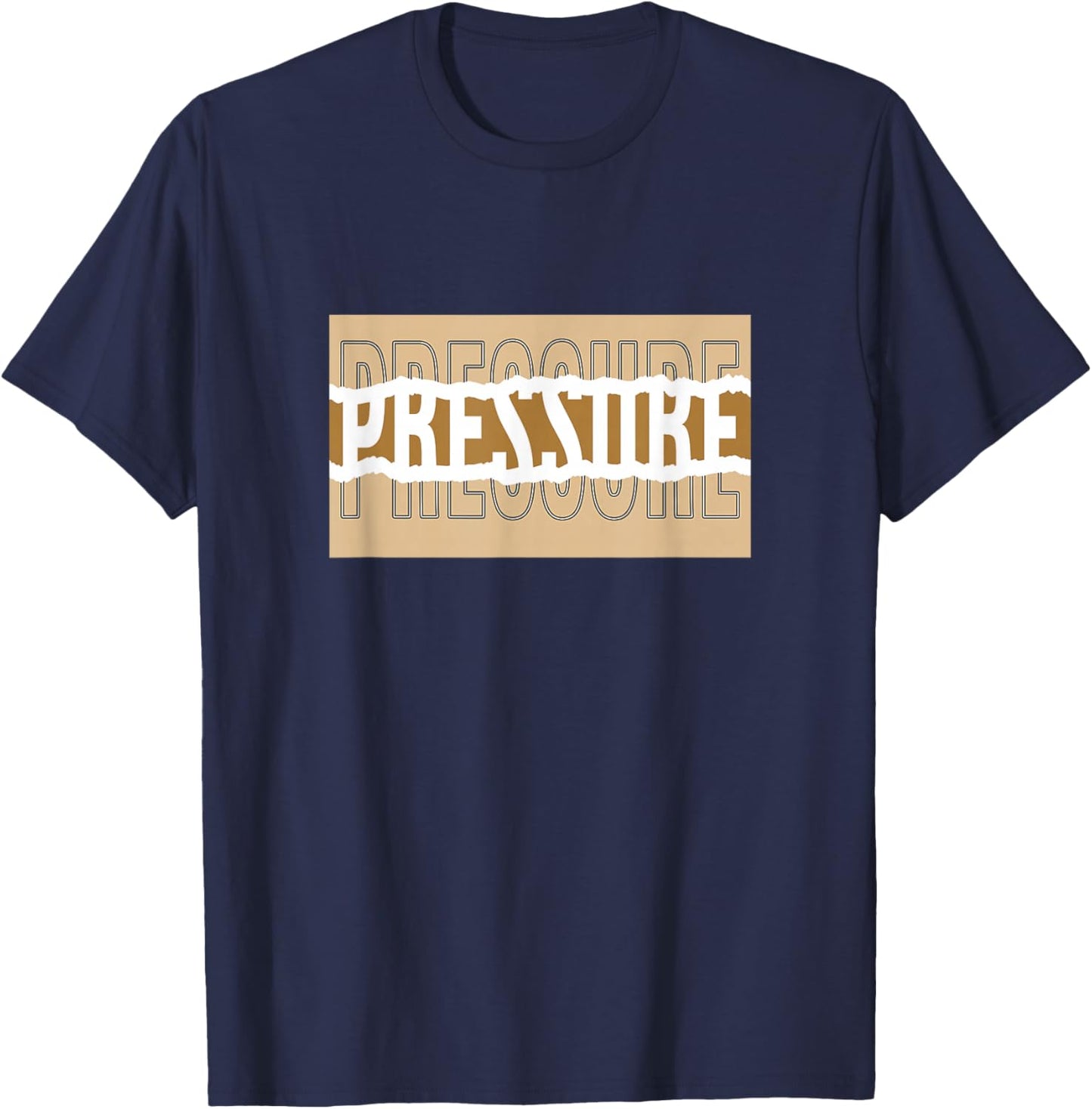 Tan Color Pressure v2 Tan Graphic T-Shirt - T-Shirt | Navy