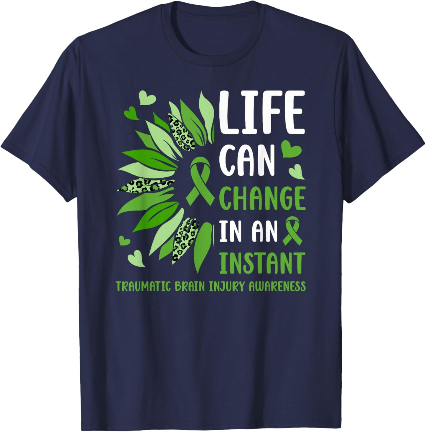 Traumatic Brain Injury Awareness TBI Awareness Month T-Shirt - T-Shirt | Navy