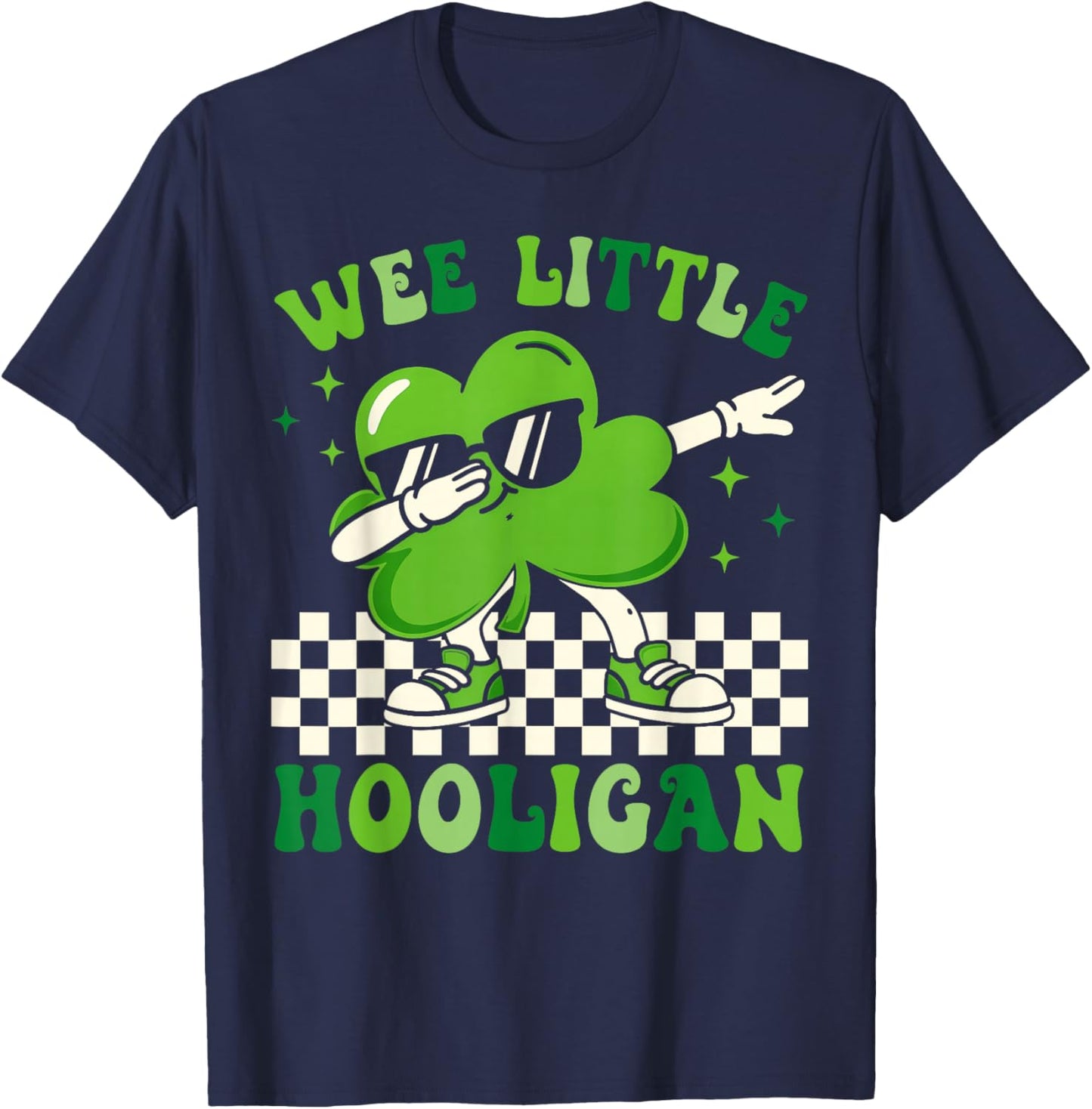 Wee Little Hooligan Dab Shamrock Funny St Patrick's Day Kids T-Shirt - T-Shirt | Navy