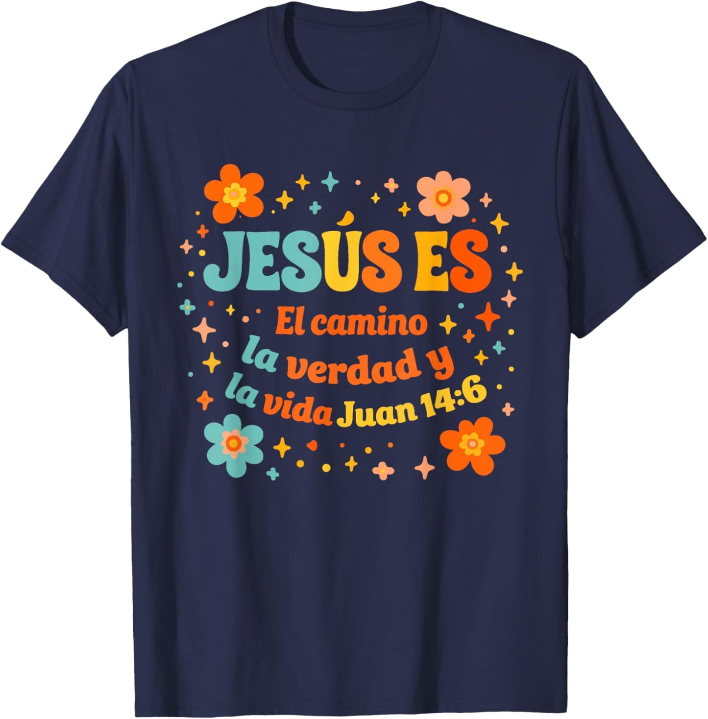 Christian Spanish Espanol Bilingual Christ Bible Verse T-Shirt - T-Shirt | Navy