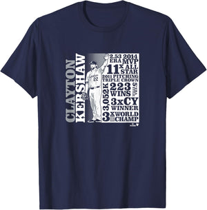 Clayton Kershaw - Goat List - Los Angeles Baseball T-Shirt - T-Shirt | Navy
