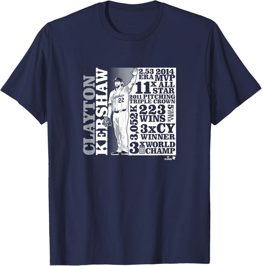 Clayton Kershaw - Goat List - Los Angeles Baseball T-Shirt - T-Shirt | Navy