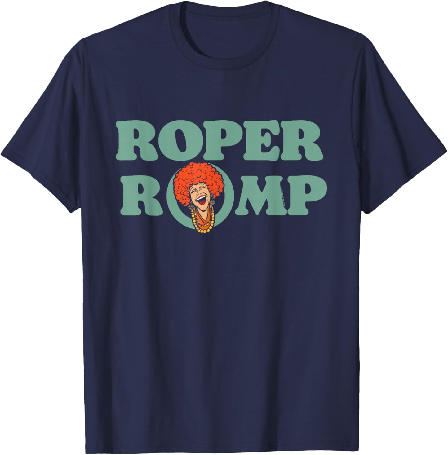 Roper Romp Mrs Roper Three's Company Typography 80s T-Shirt - T-Shirt | Navy
