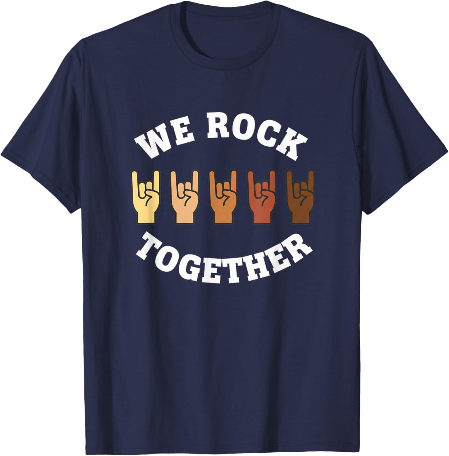 We Rock Together Rock Women Unity Band Fan T-Shirt - T-Shirt | Navy
