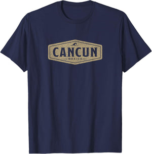 Cancun Mexico Souvenir Retro Beach Vintage T-Shirt - T-Shirt | Navy