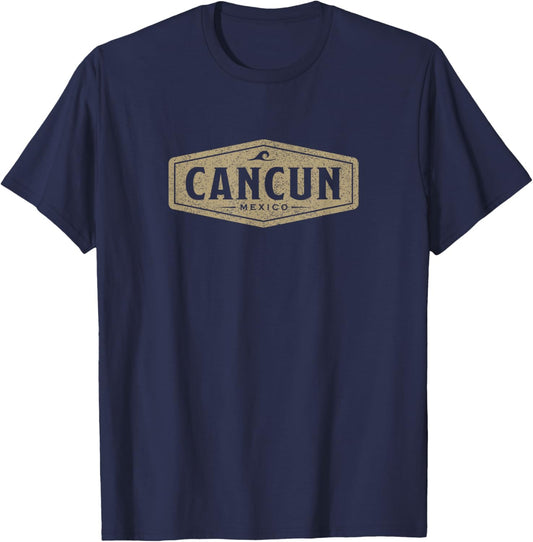 Cancun Mexico Souvenir Retro Beach Vintage T-Shirt - T-Shirt | Navy