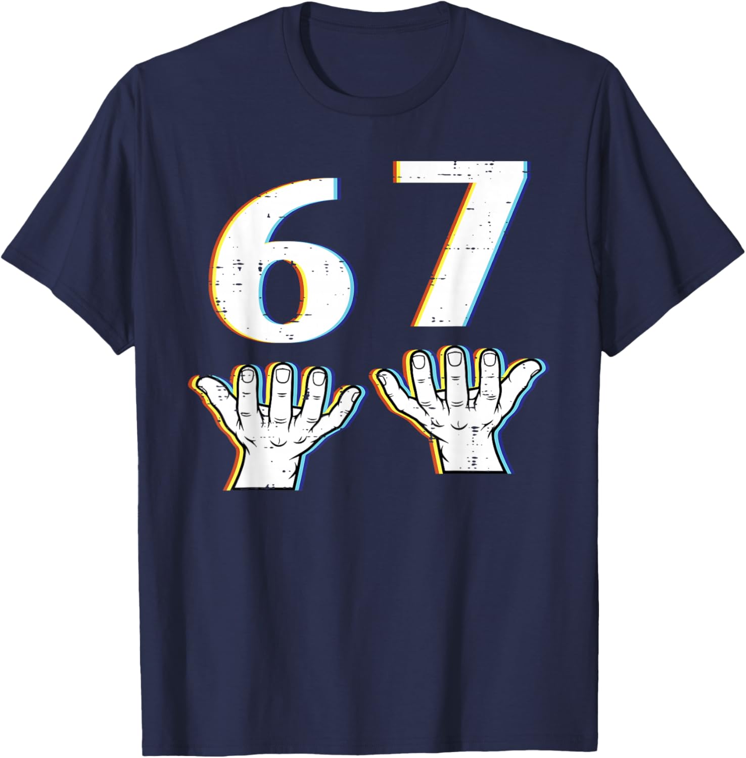 6 7 Meme Funny 67 Six Seven Gen Alpha Slang Kids Boys Youth T-Shirt - T-Shirt | Navy