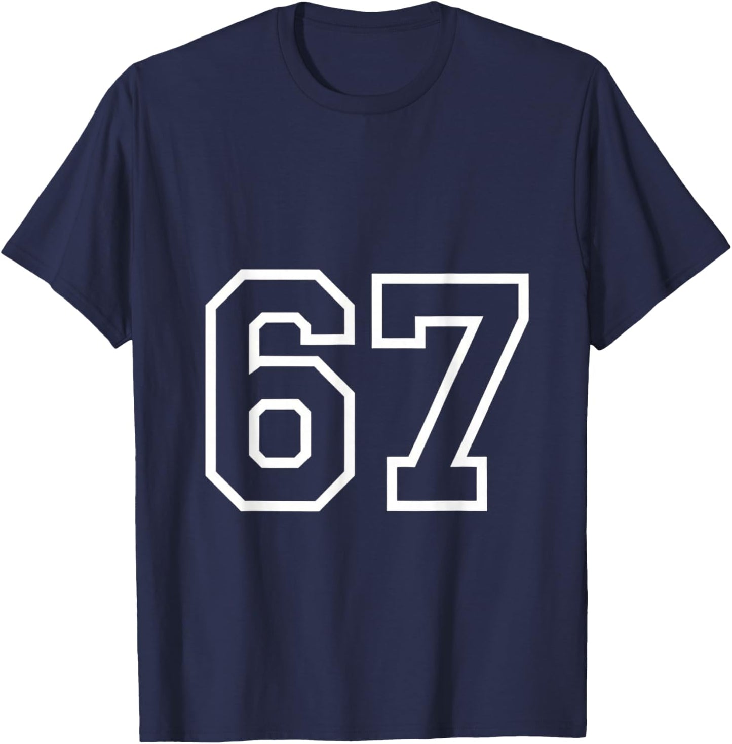 Number 67 Numbered Uniform Sports Jersey Team 67th Birthday T-Shirt - T-Shirt | Navy
