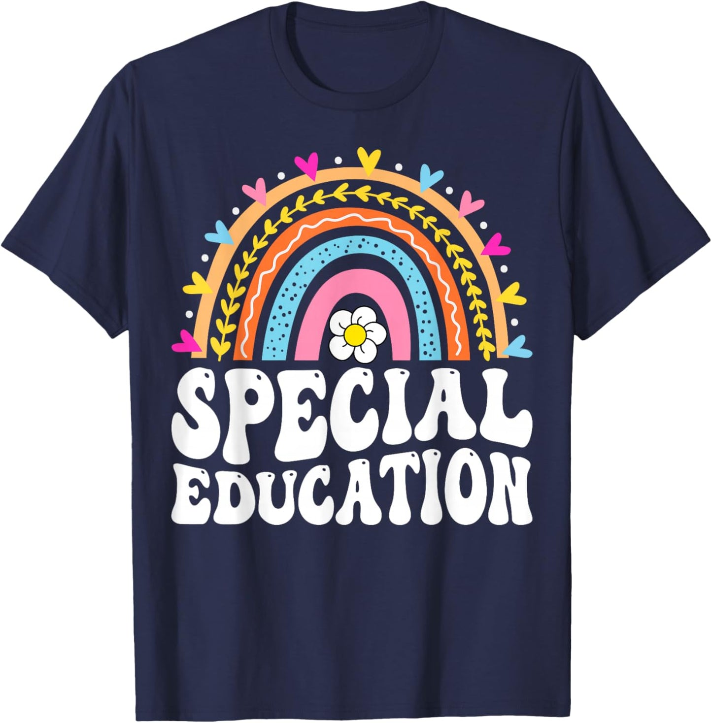 Rainbow Special Education Teacher SPED T-Shirt - T-Shirt | Navy