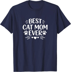 Best Cat Mom Ever T-Shirt - T-Shirt | Navy