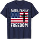 Faith Family Freedom American Flag Patriot USA Christian T-Shirt - T-Shirt | Navy