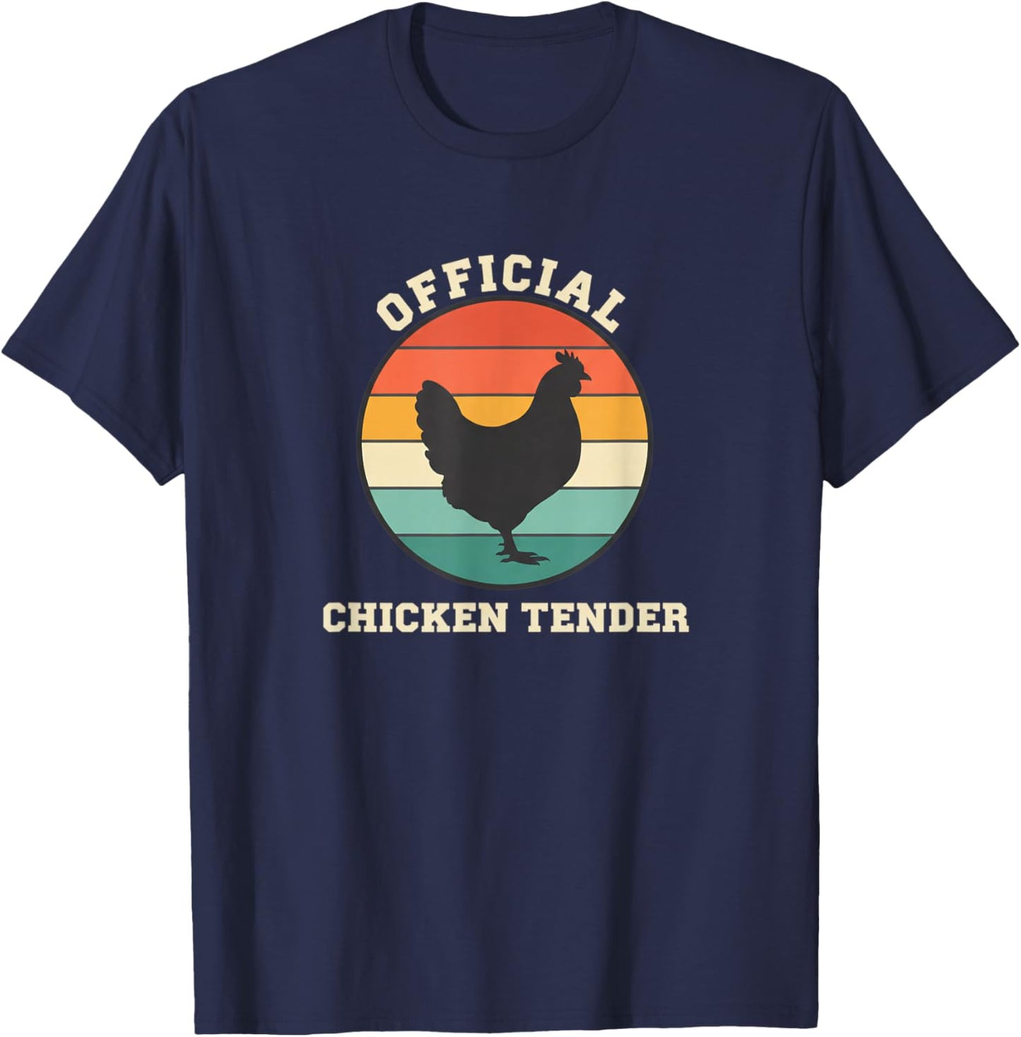 Chicken, Retro Official Tender Badge T-Shirt - T-Shirt | Navy
