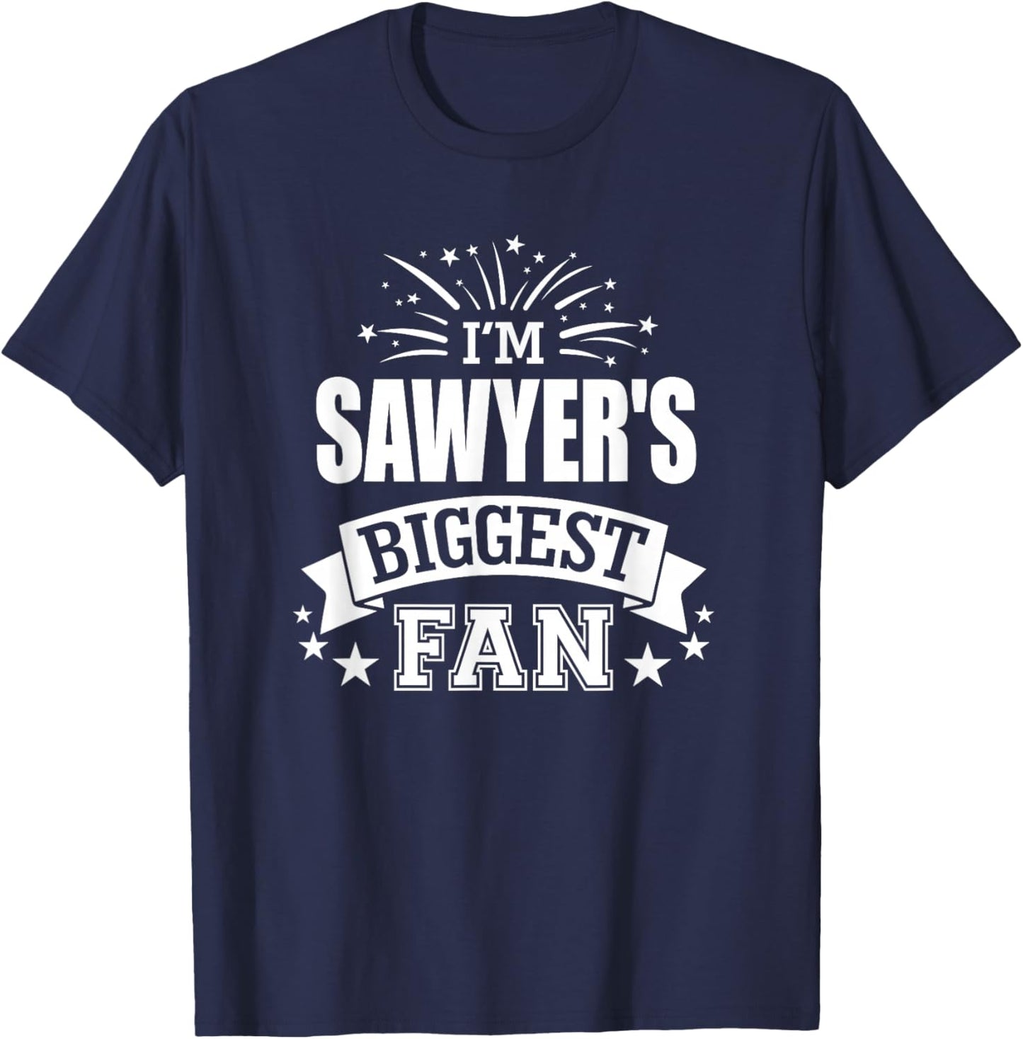 Sawyer Personalized Name Sports Fan Birthday Graduation T-Shirt - T-Shirt | Navy