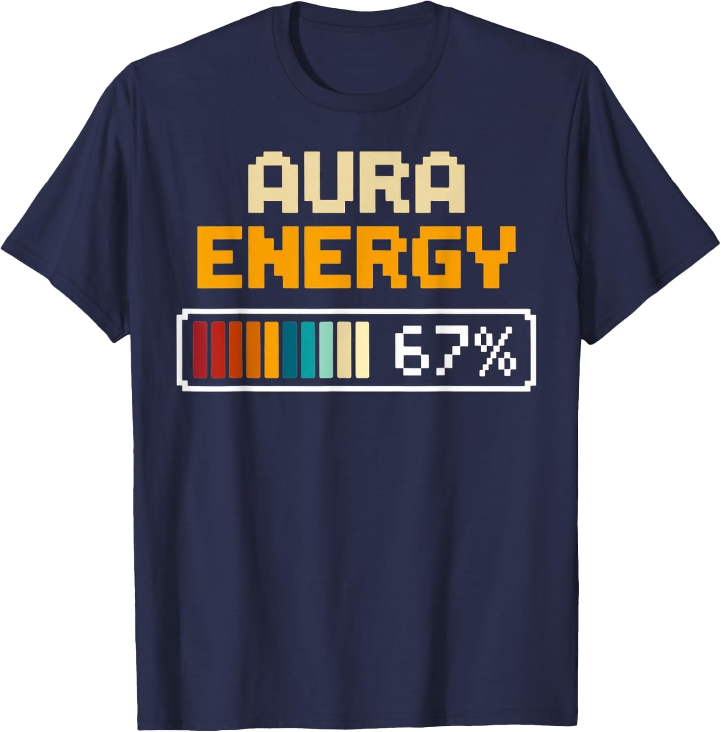 Aura Energy 67 Number 67th Sports Player Ice Cream Drip T-Shirt - T-Shirt | Navy